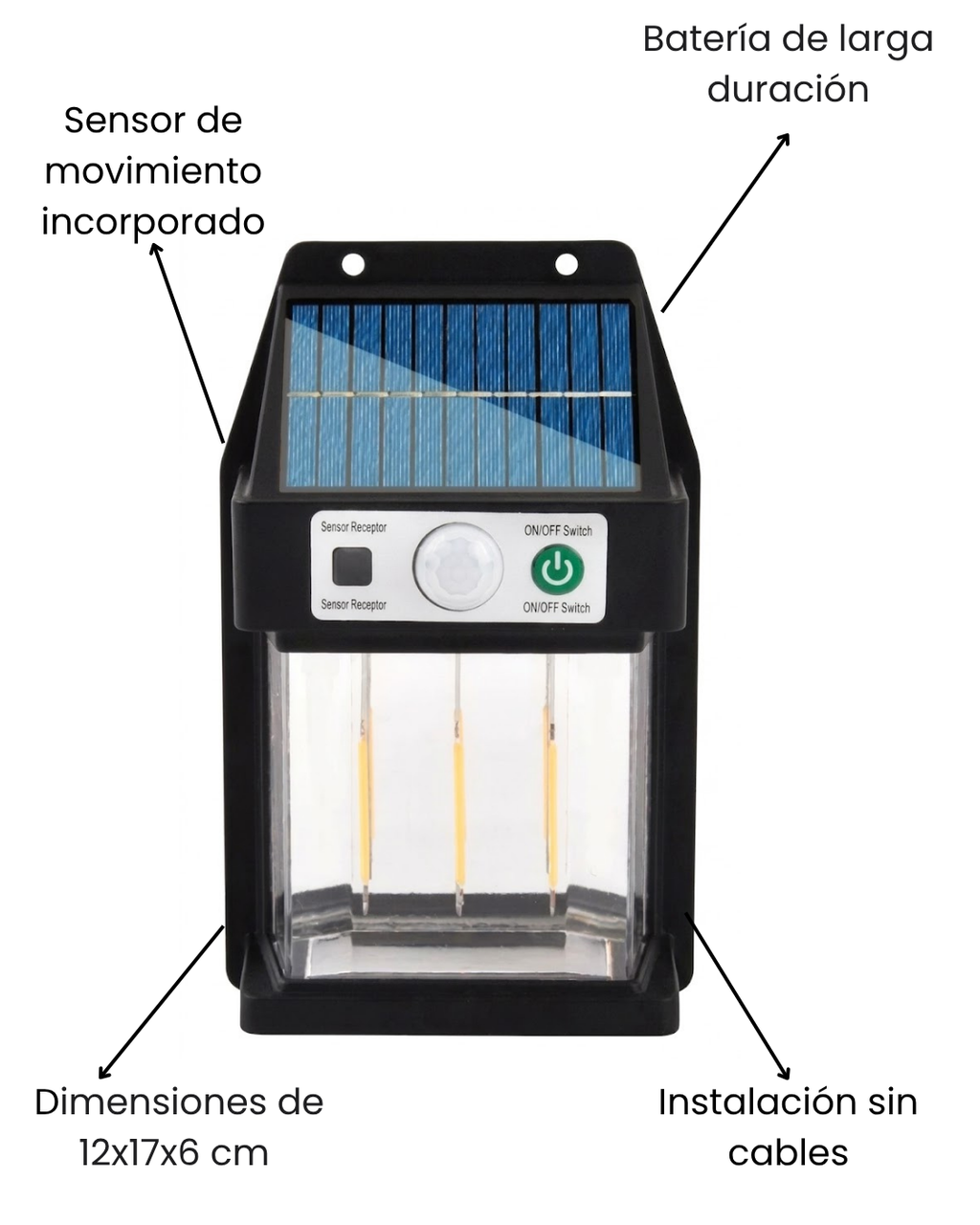 Foco Solar Premium con Sensor de Movimiento
