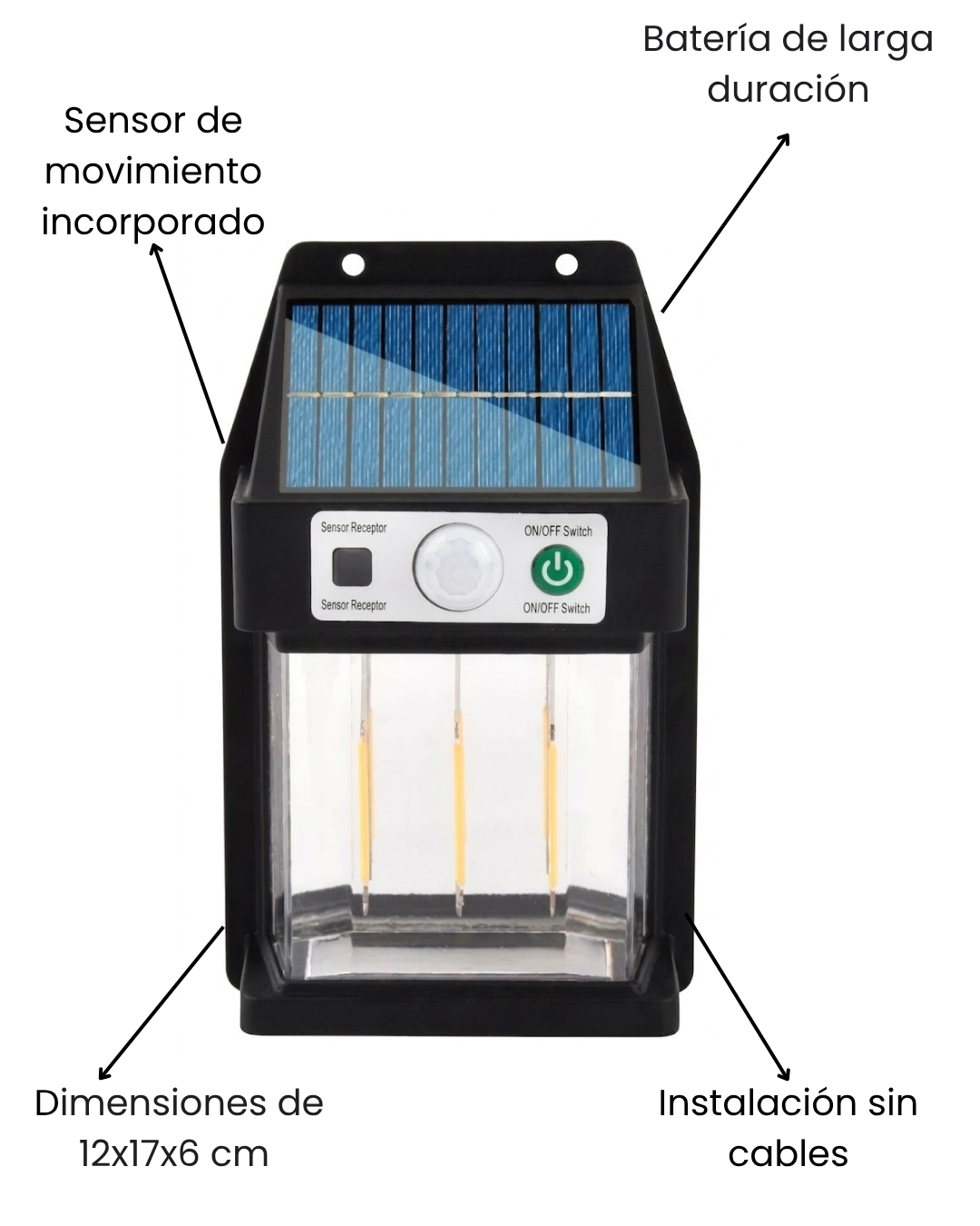Foco Solar Premium con Sensor de Movimiento